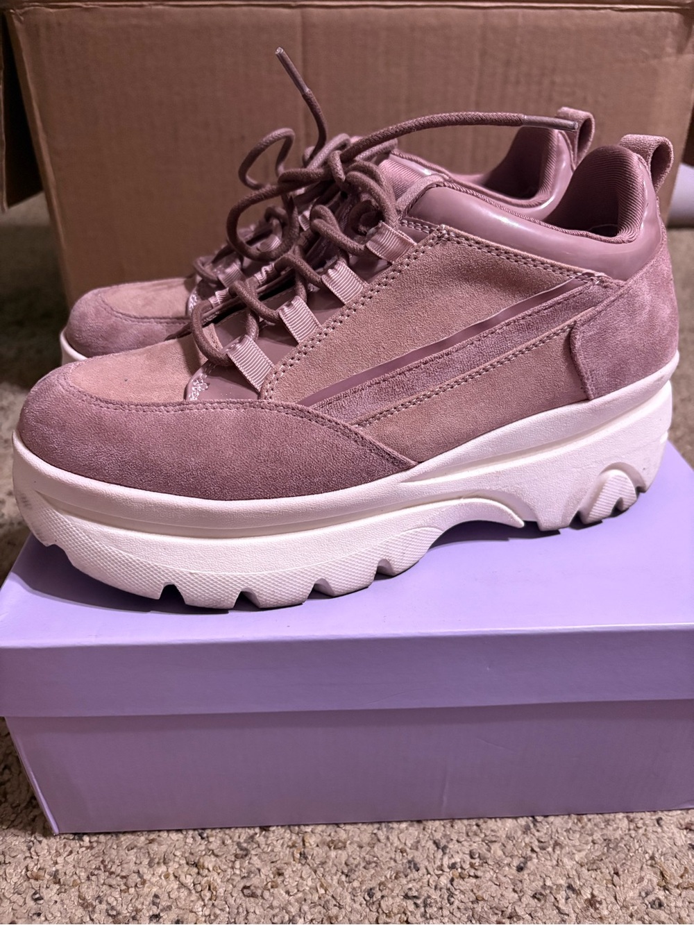 Madden Girl - Bounce Platform Lace-Up Sneakers - Mauve